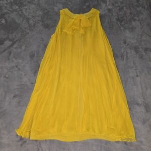 Luisa Beccaria Yellow 100% Silk Sheer Dress Womens Size EU 48‎ US 10/12